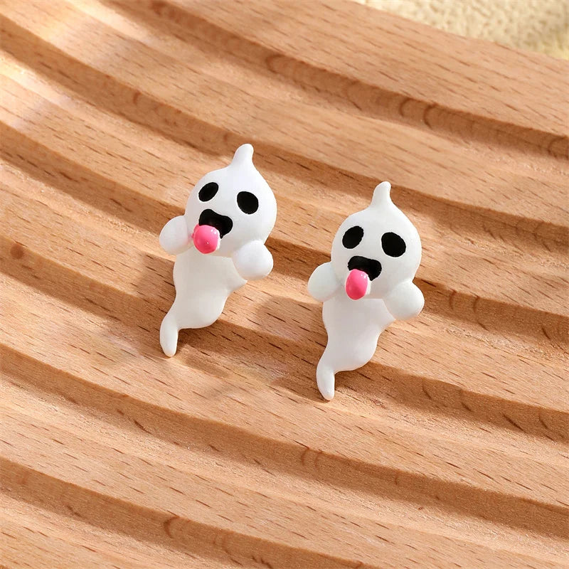 Halloween Ghost Earrings Cartoon Luminous Stud Earrings for Women Party Jewelry