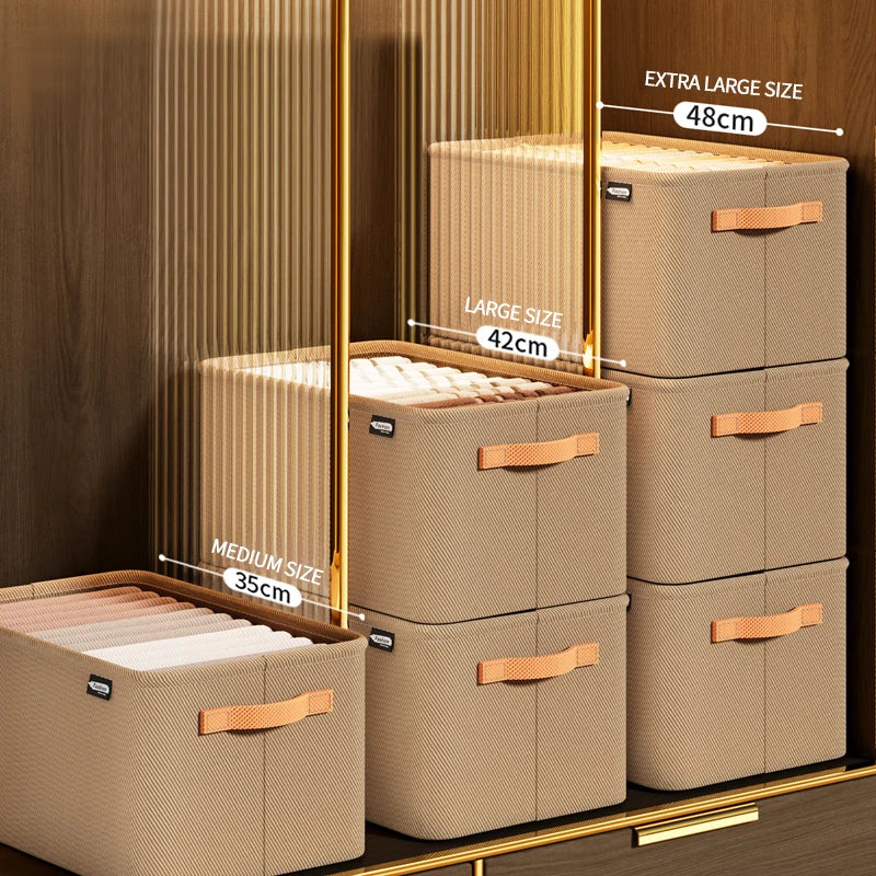 Clothes Organizer Storage Box for Pants and Sweaters - Foldable, Dustproof, Space-Saving Wardrobe Drawer