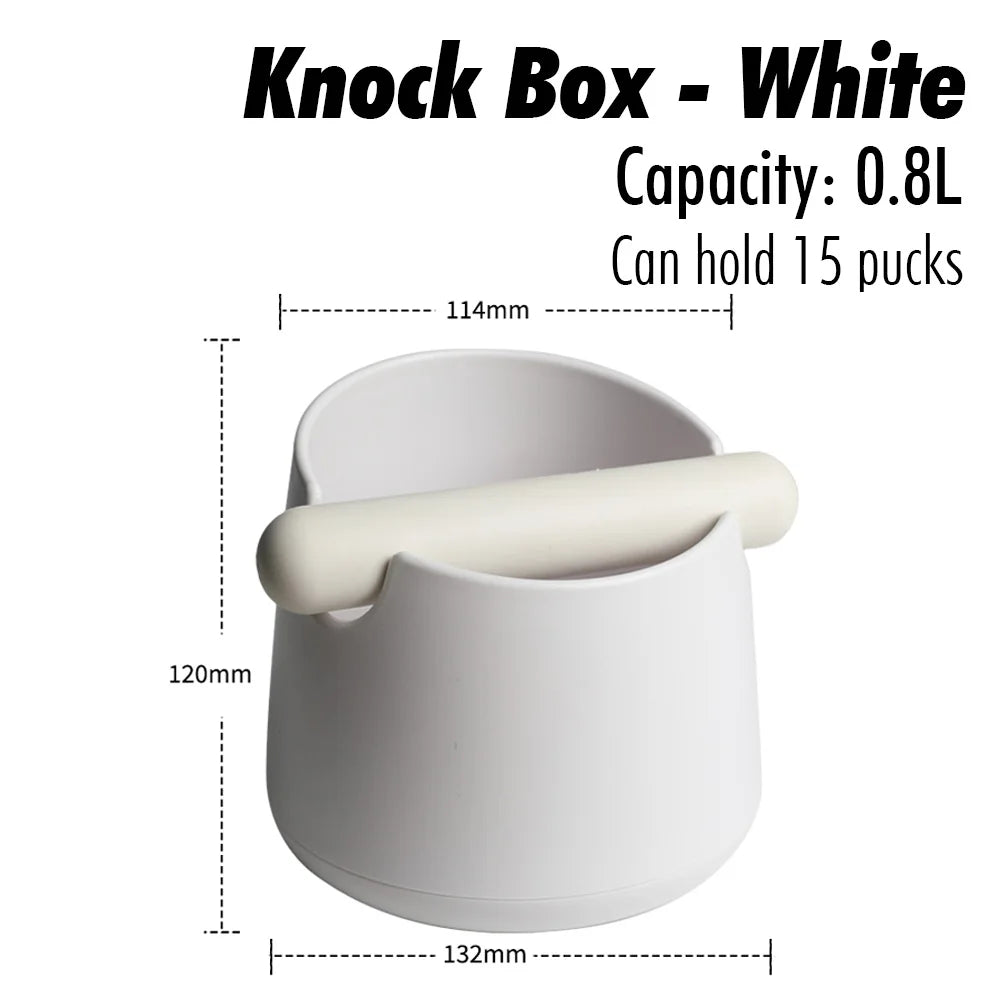 800ML Coffee Knock Box with Rubber Bar - Espresso Grounds Waste Bin