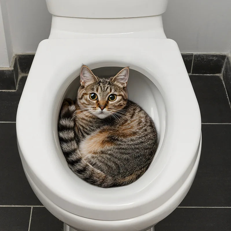 Funny Cat Toilet Sticker Wall Decal - Bathroom WC Accessories