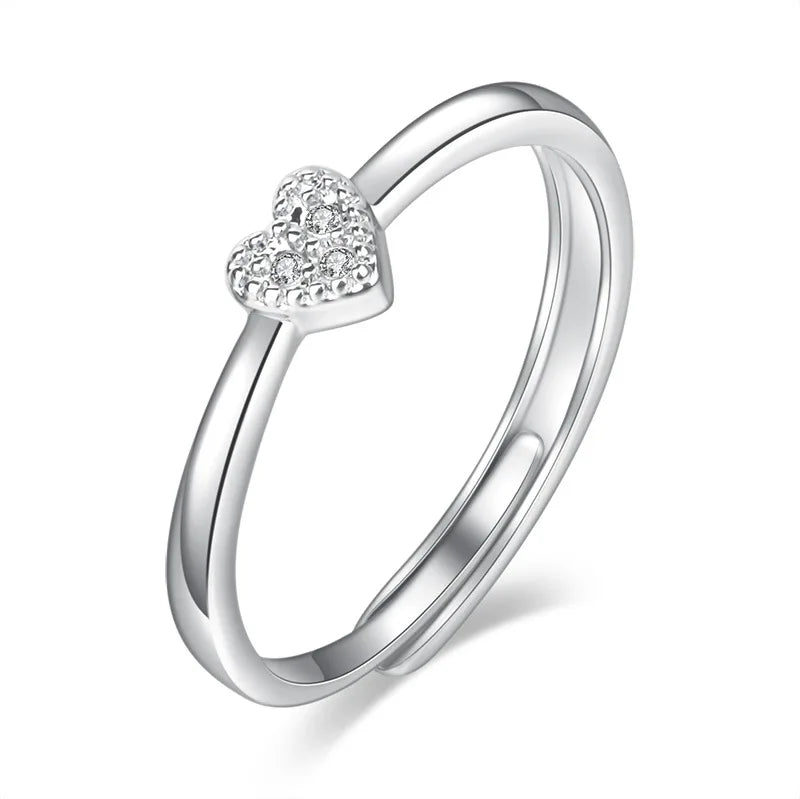 925 Sterling Silver Heart Ring for Women Wedding Engagement Jewelry Gift
