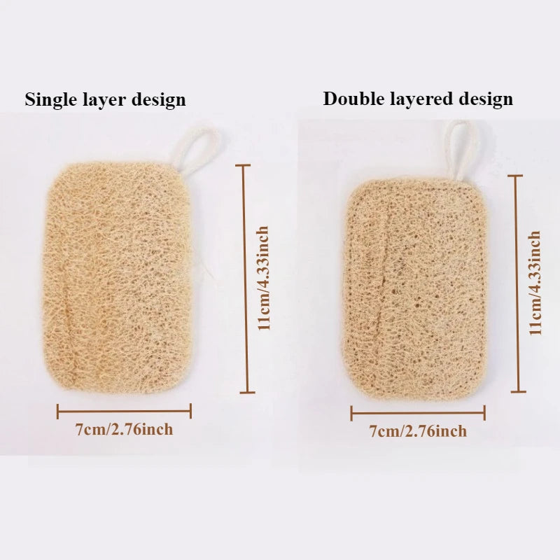 6PCS Dual-Layer Loofah Sponge Set for Exfoliating and Massage - Bath & Kitchen