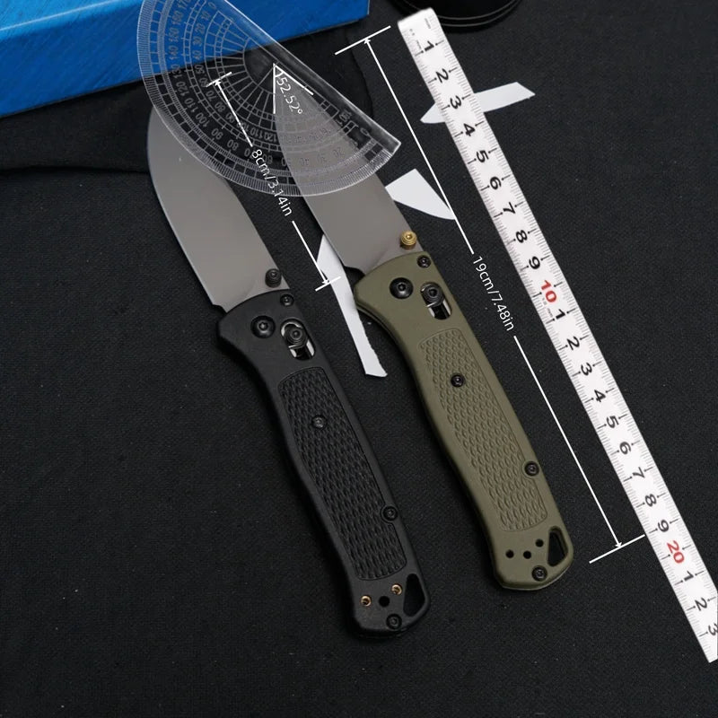 Outdoor Folding Knife with Fiberglass Handle – Military Green/Grey Blade, Survival & Camping Gear