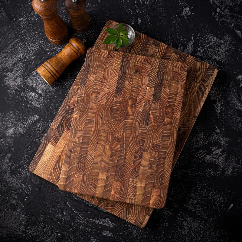 Large Teak Wood Cutting Board - Durable Kitchen Prep Surface for Cooking & Holiday Use