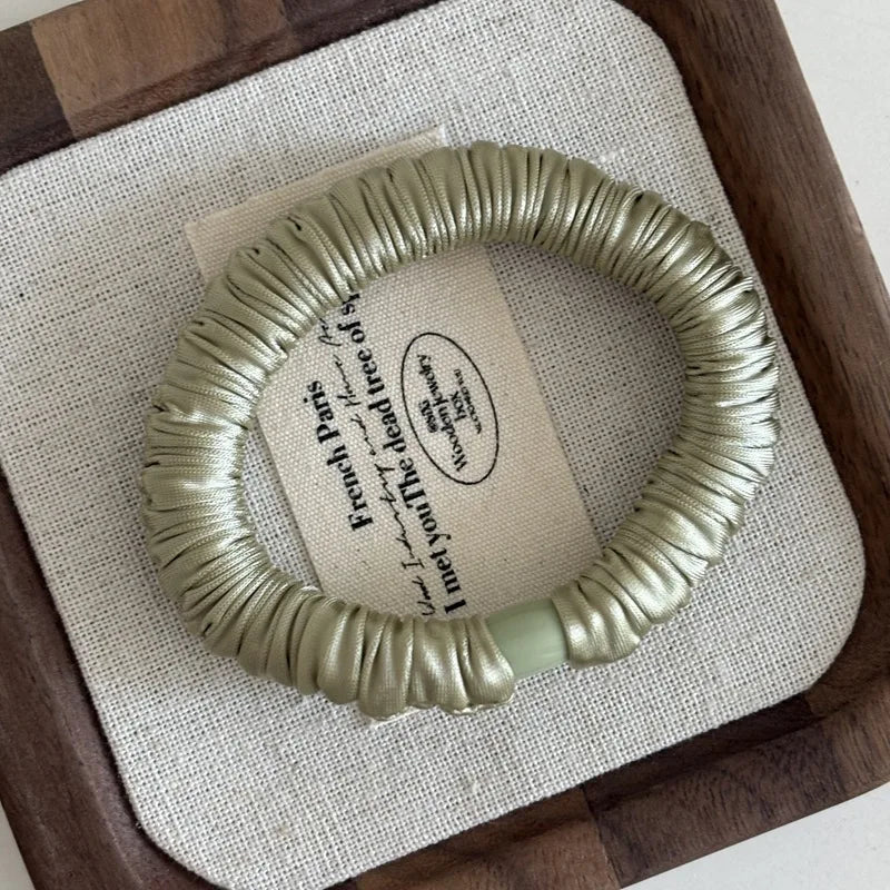 Elastic Satin Hair Tie for Women - Solid Color Silk Scrunchie & Rubber Bands