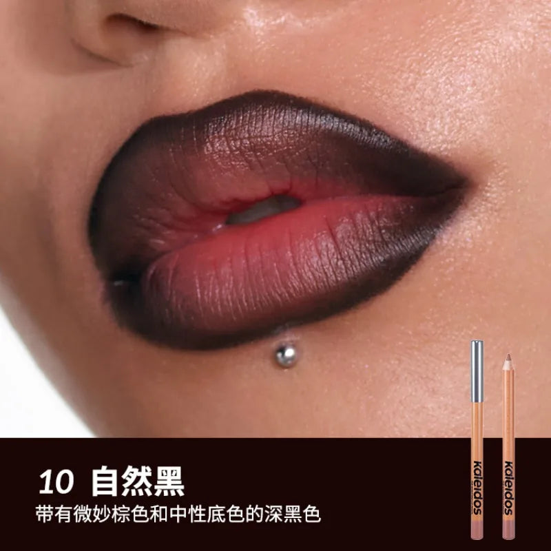 Vegan Lip Liner Pencil - High Pigment Velvet Matte Lipstick for Shaping & Sculpting Lips