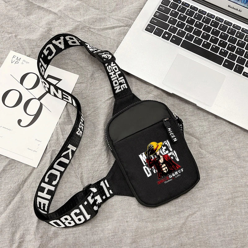 Men's Small Chest Bag with Multiple Compartments - Anime Figure Messenger Waist Bag