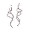 Minimalist Metal Long Stud Earrings - Geometric Stainless Steel Daily Jewelry