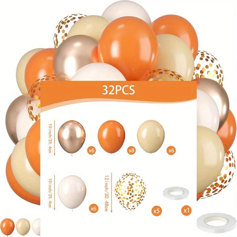 Fall Balloon Wreath Set - 10 Inch Latex Balloons for Thanksgiving Birthday Decorations