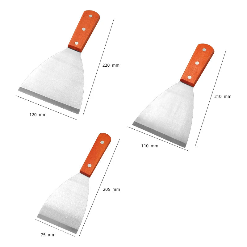 Heavy Duty Stainless Steel Oblique Spatula for Grill and Kitchen Cooking