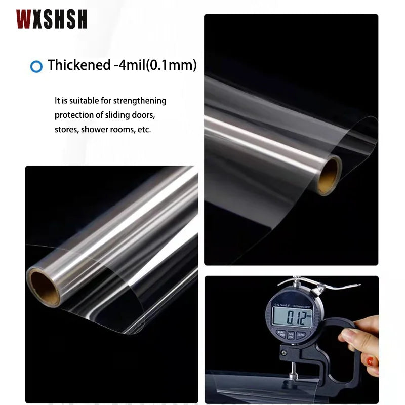 Clear Window Security Film - Anti Shatter Glass Safety Protection for Home & Office