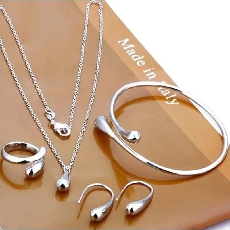 Water Drop Jewelry Set - Necklace, Bracelets, Rings & Earrings - Gift Set
