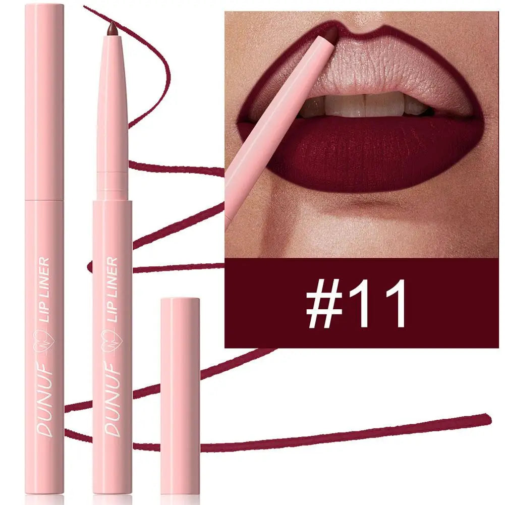Velvet Matte Lip Liner Pencil Set - 6 Colors, Long-Lasting, Waterproof, Easy to Define Lips