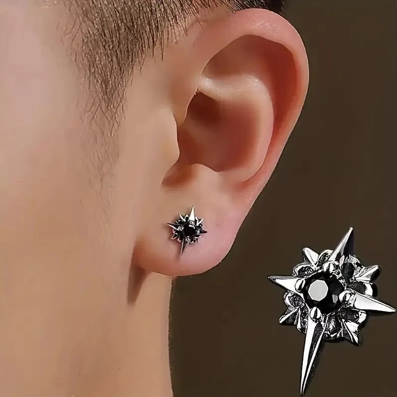 Couple Zircon Star Magnet Ear Clip Earrings for Men Women No Piercing Jewelry