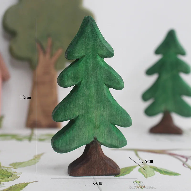 Wooden Christmas Tree Decor Mini Pine Ornaments for Home & Office - 1/5pcs