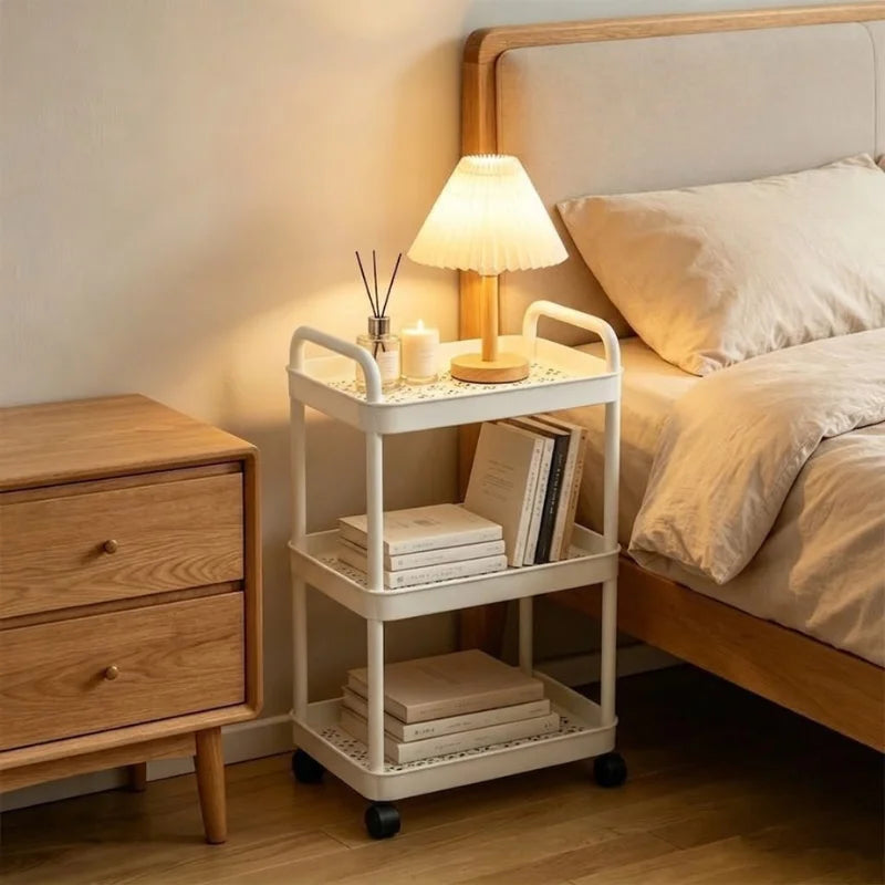 3-Tier Slim Rolling Storage Cart with Wheels - Space Saving Organizer for Kitchen Bathroom