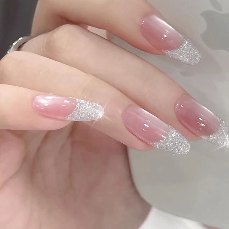 Sparkly White Sugar Nail Glitter Powder for DIY Christmas Manicure - Silver Reflective Decorative Dust