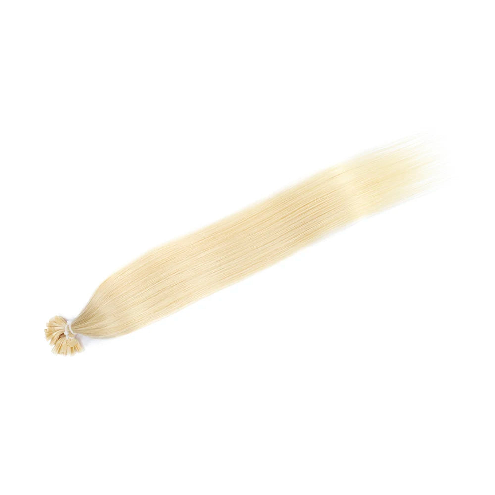 K Tip Hair Extensions Human Hair Keratin Fusion Straight 12-24 Inch Natural
