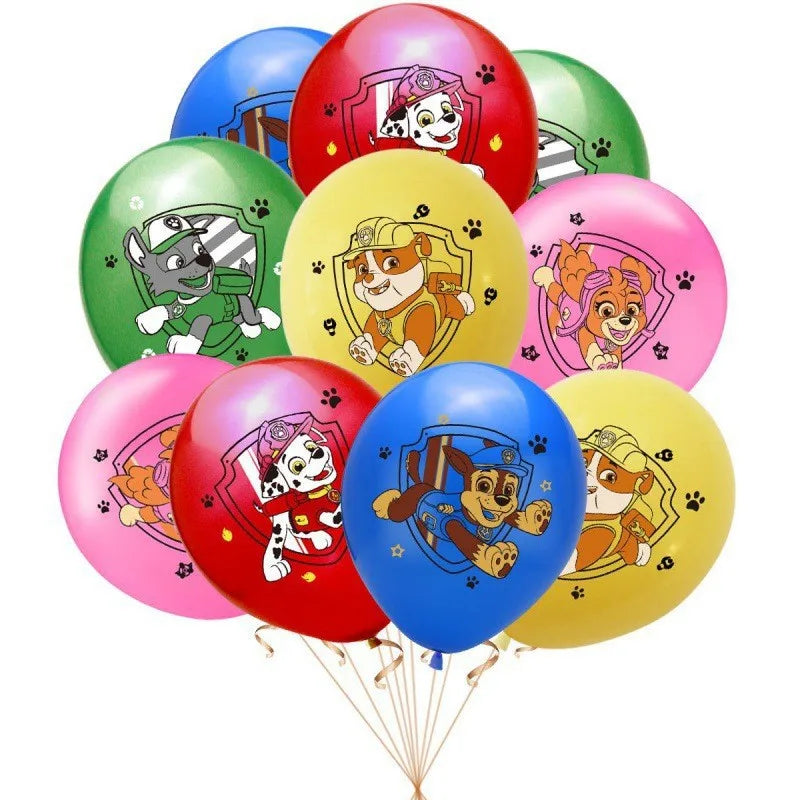 15PCS 12-Inch Paw Patrol Latex Balloons for Children's Birthday Party & Baby Shower
