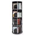 Rotating Bookshelf with 16 Compartments - Waterproof 4-Tier Floor Storage Rack