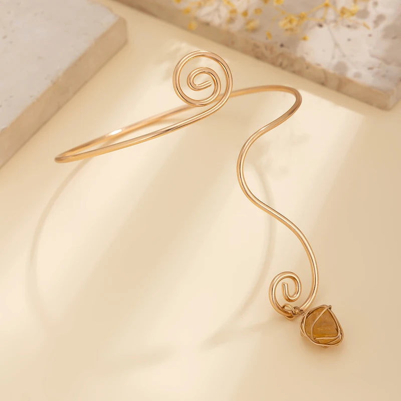 Women's Spiral Open Armlets Geometric Upper Arm Chain Jewelry Vintage Cuff