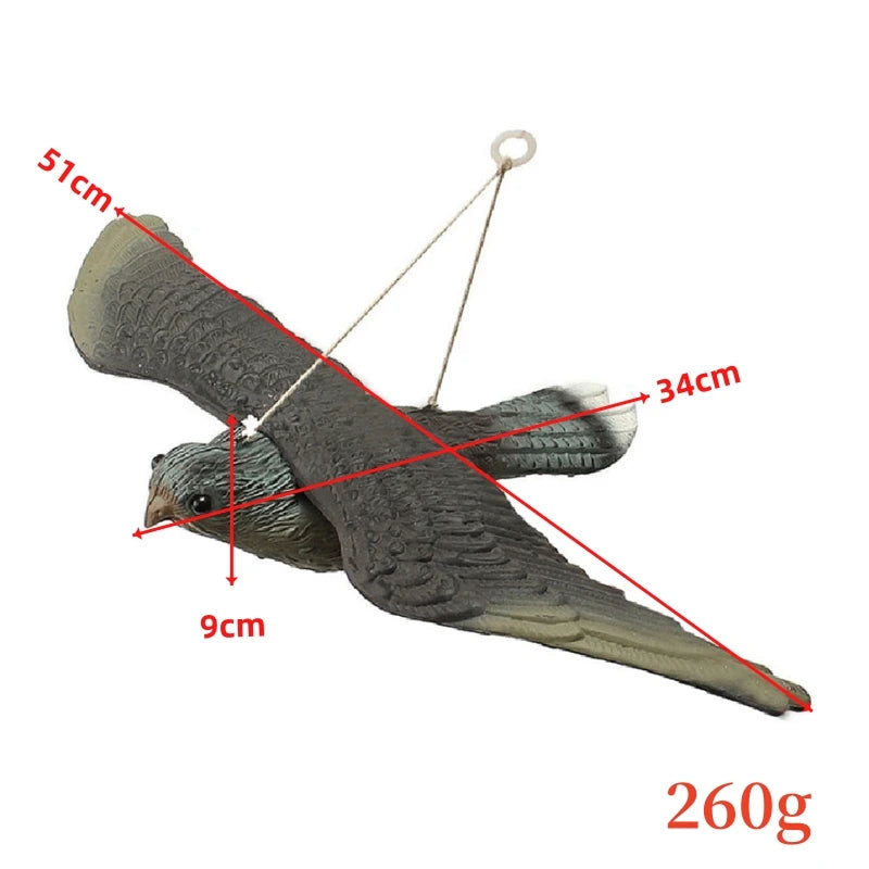 Flying Falcon Bird Decoy Pest Control Garden Ornament - Lifelike Bird Repellent