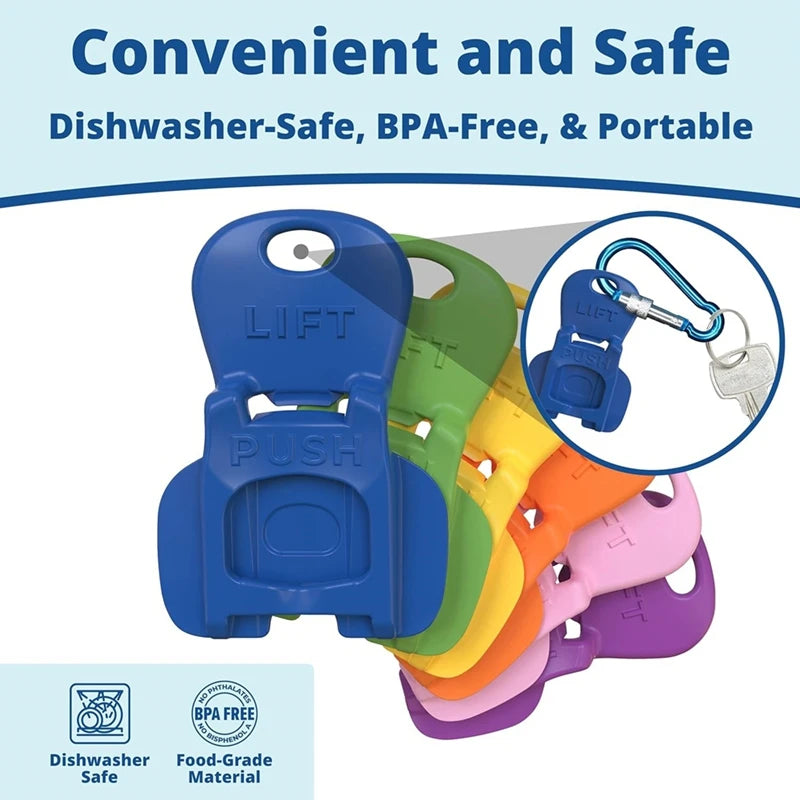 Color Coded Beverage Can Opener & Drink Shield Set - Easy Pull Ring Design
