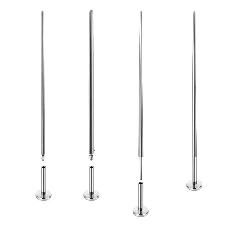 10pcs Piercing Taper Pins Set for Labret, Ear, Lip, Nose Jewelry - Surgical Steel Connectors