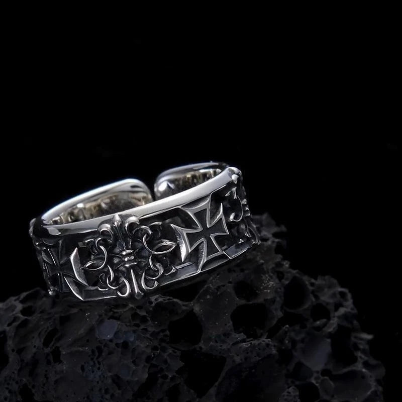 Adjustable Cross Ring Stainless Steel Punk Jewelry for Men and Women
