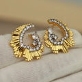 Irregular Heart Stud Earrings for Women - Zirconia Hollow Jewelry