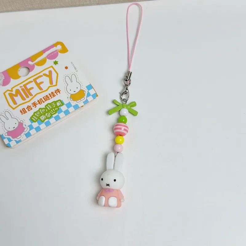 Kawaii Anime Miffy Keychain Cartoon Bunny Bag Charm Cute Gift for Girls