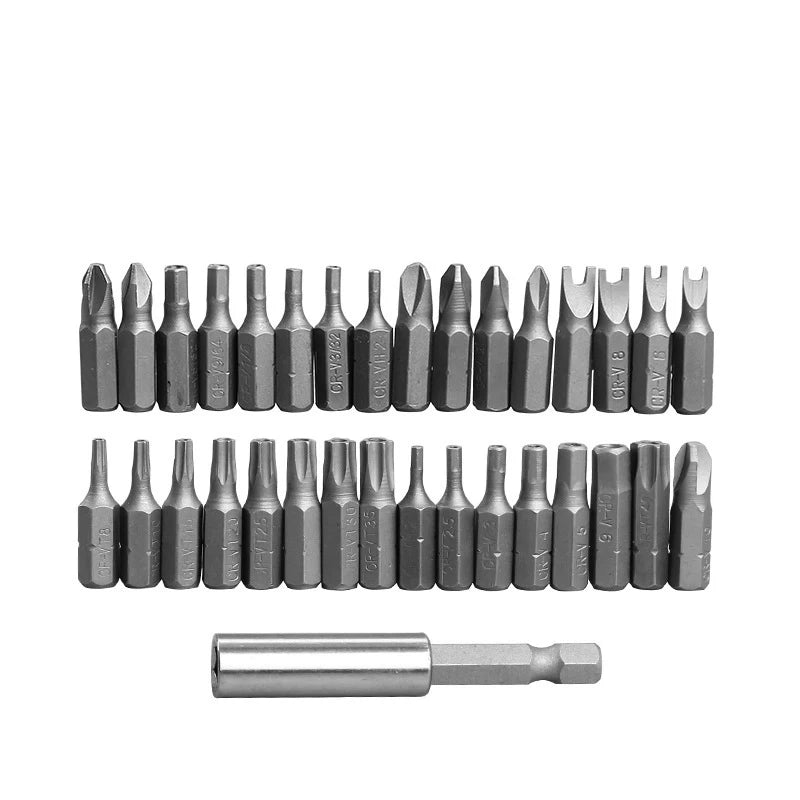 33-Piece Magnetic Screwdriver Bit Set with Torx, Hex, Tamper Proof Bits, and Holder