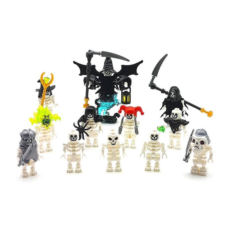 Halloween Skeleton Army Building Blocks Mini Doll Set DIY Toy Character Figurine