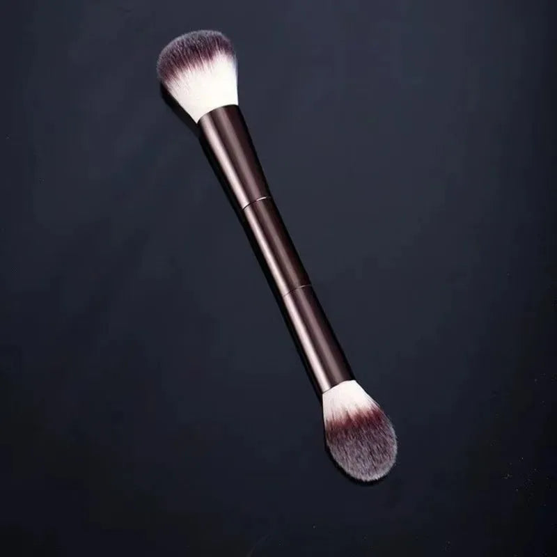 Double Head Makeup Brush for Face Contour Highlighter and Blush - Soft Fiber