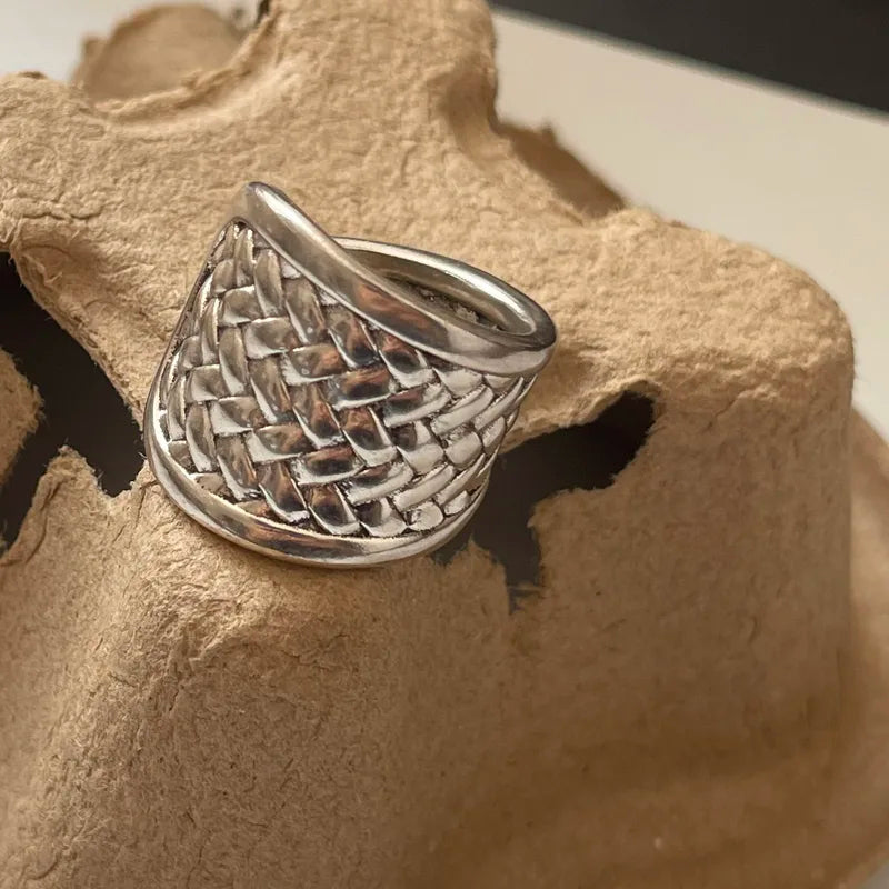 Adjustable Geometric Sterling Silver Rings for Women - Vintage Style Jewelry