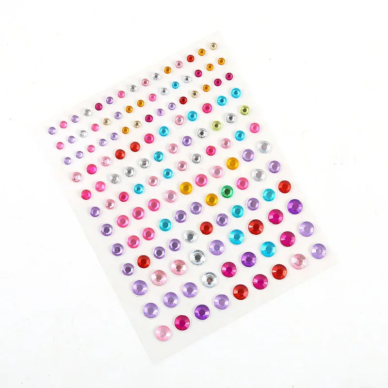 Children's Rhinestone Face Stickers for DIY Makeup and Party Decor