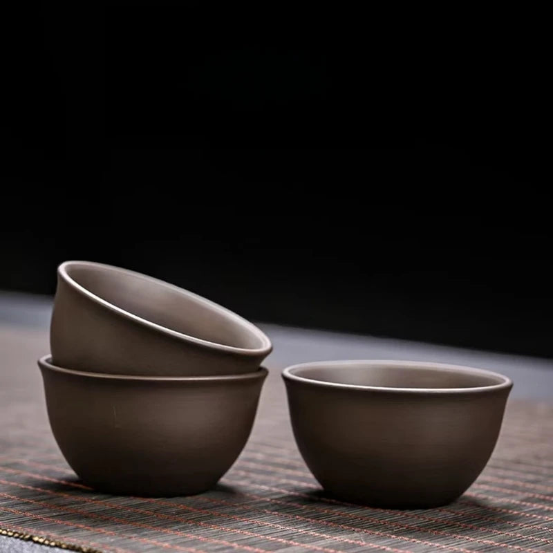 Portable Ceramic Tea Set with 3 Cups and Storage Bag - Camping & Travel
