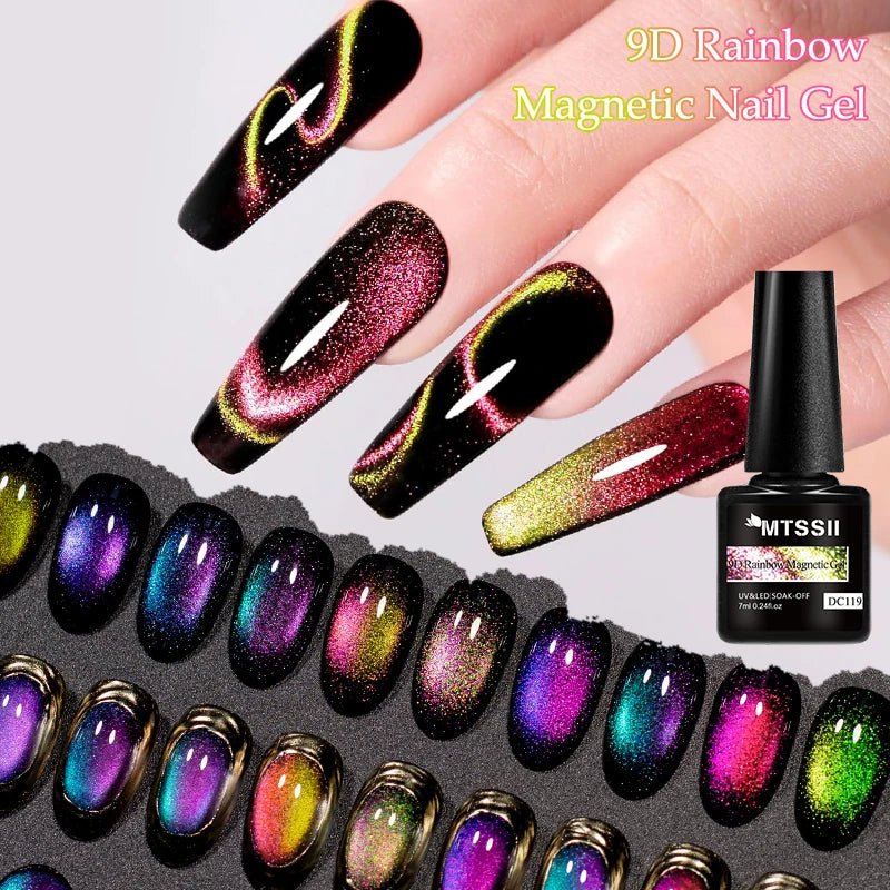 Rainbow Cat Magnetic Gel Nail Polish Chameleon Galaxy Effect UV Soak-Off Varnish
