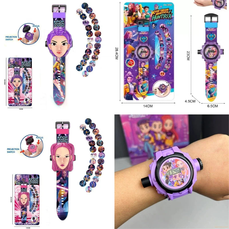 Anime 24 Pattern 3D Projection Wrist Watch Toy for Kids - Birthday Gift