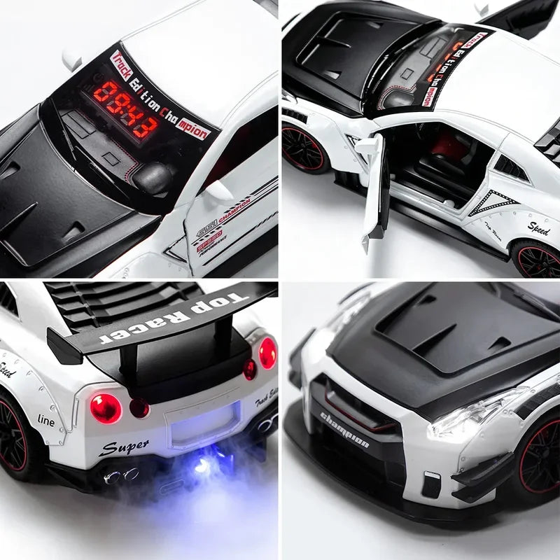 Sports Car Alarm Clock with Engine Roar Sound, Mist Sprayer & LED Lights