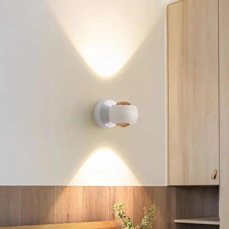 Modern Aluminum Wall Light with Glass Shade for Living Room Bedroom Corridor