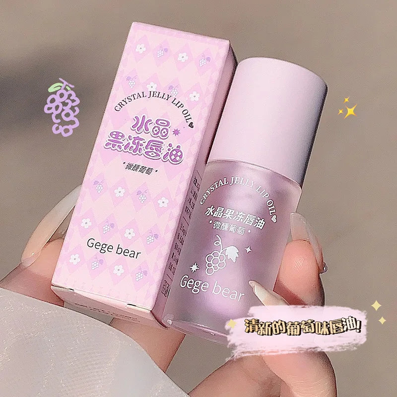 Hydrating Lip Oil with Sheer Pink Tint and Shimmer - Long Lasting Moisturizer & Primer