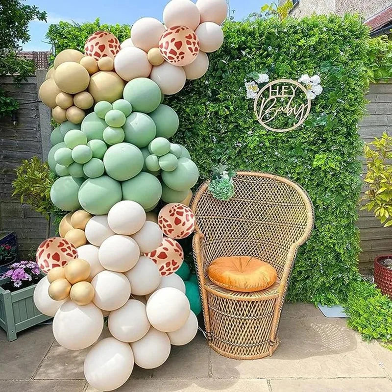 Jungle Latex Balloon Set with Number 0-9 for Birthday & Baby Shower Parties