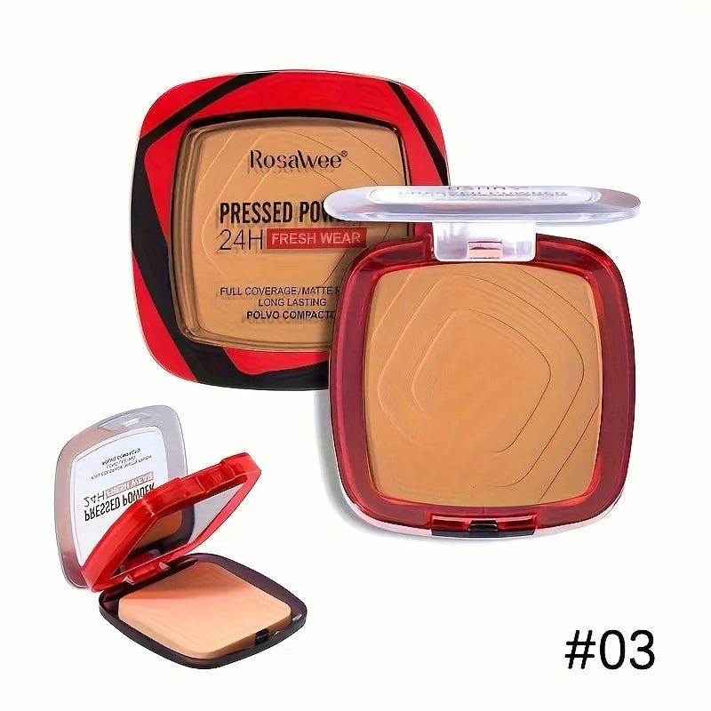 Matte Full Coverage Face Powder Foundation with Puff Applicator - 24H Oil Control & Natural Finish