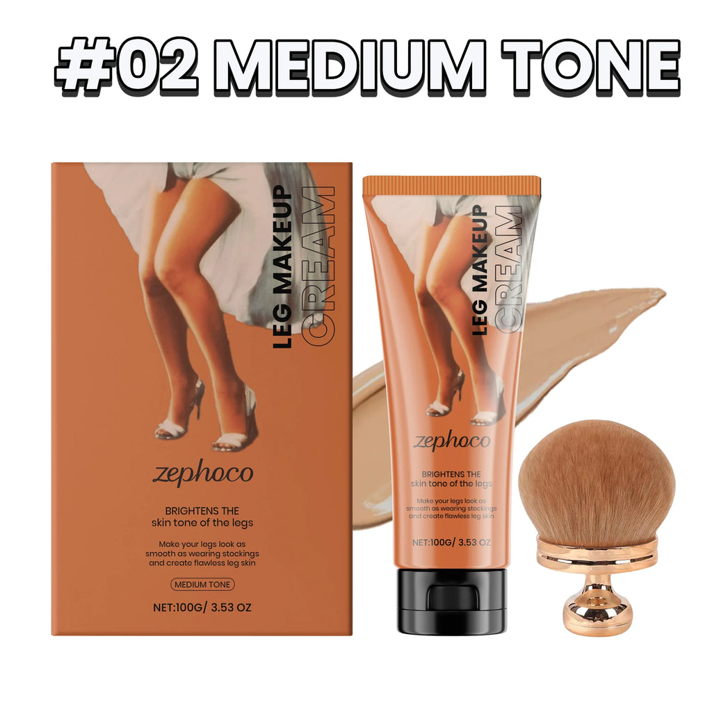 Waterproof Full Coverage Body Foundation with Brush Set for Veins & Scars