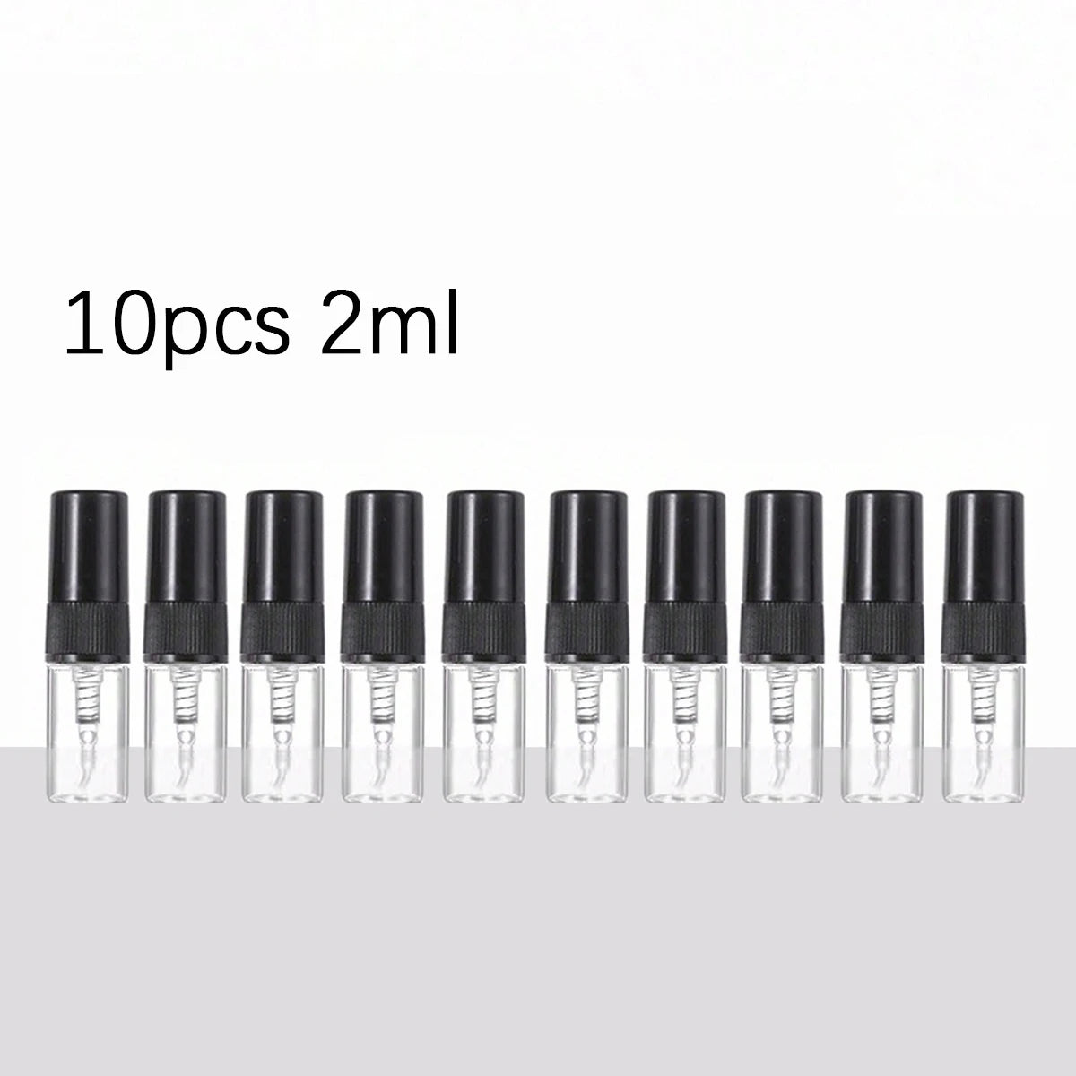 10pcs Refillable Glass Perfume Spray Bottles Set - Travel Sample Containers