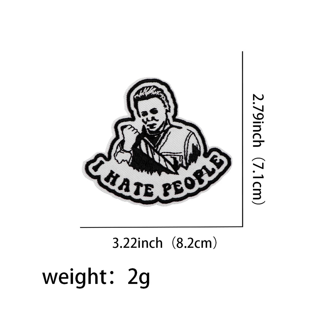 Halloween Horror Movie Embroidered Iron-On Patches for Clothing Backpack DIY Decor