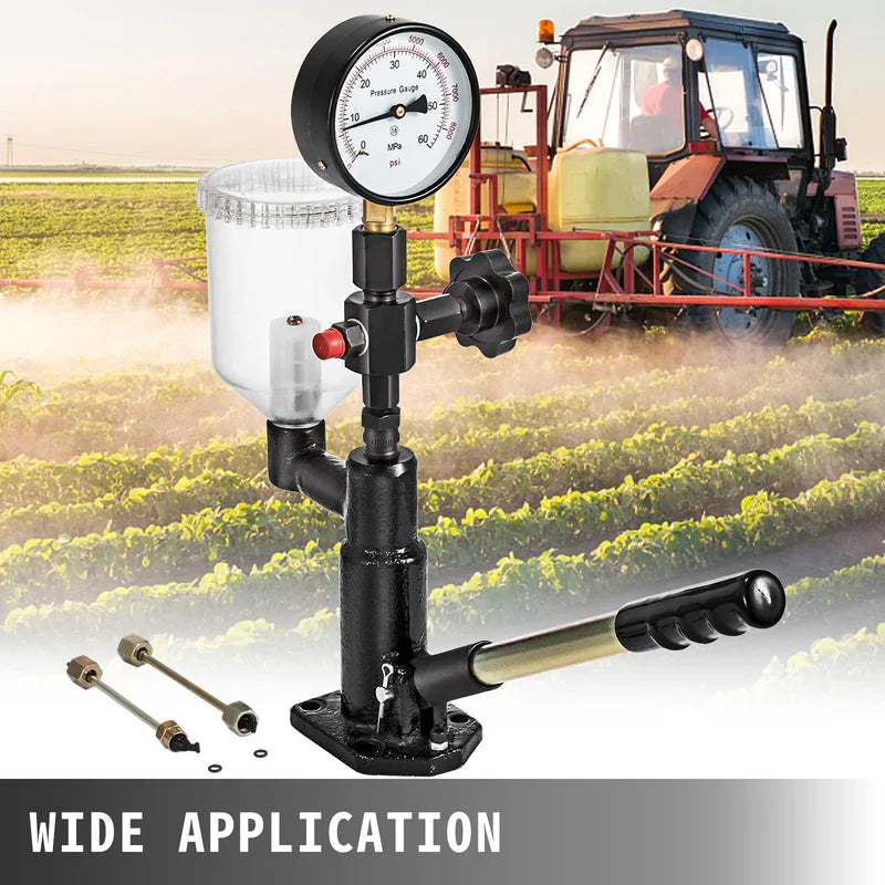 Diesel Fuel Injector Nozzle Tester with Dual Scale 6000 PSI for Car Truck Tractor