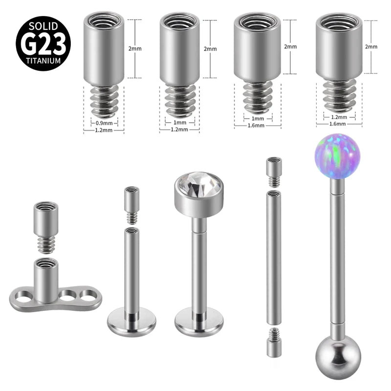 Titanium Piercing Extension Rod Set for Body Jewelry Lip Tongue Belly Earring