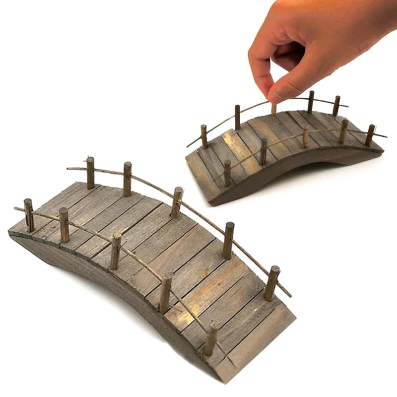 Mini Wooden Arch Bridge for 1/12 Dollhouse - Fairy Garden Miniature Accessory